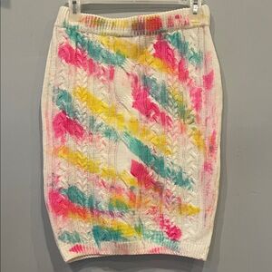 Colorful Tie-Dye Knit Skirt